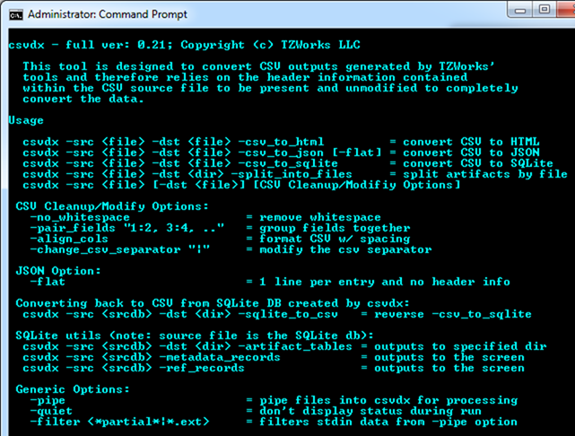 csvdx menu