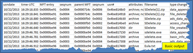 Example jp CSV output