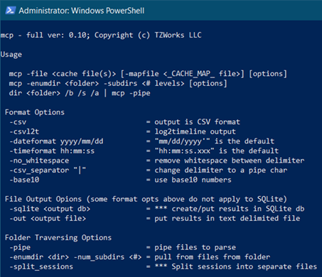 mcp menu options