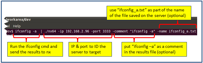 piping ifconfig into nx